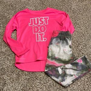 Nike pink matching set. Size 5.